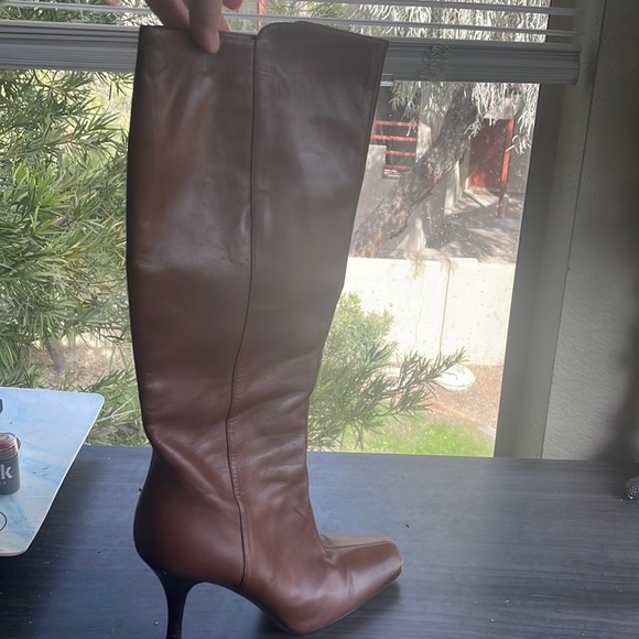 Jimmy Choo Boots in good condition, minor scuffs. Neutral brown color. - Picture 1 of 6